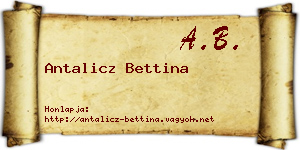 Antalicz Bettina névjegykártya