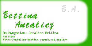 bettina antalicz business card